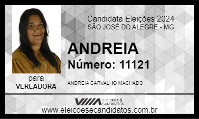 Candidato ANDREIA 2024 - SÃO JOSÉ DO ALEGRE - Eleições