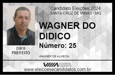 Candidato WAGNER DO DIDICO 2024 - SANTA CRUZ DE MINAS - Eleições