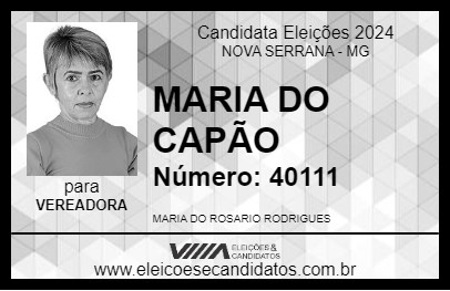 Candidato MARIA DO CAPÃO 2024 - NOVA SERRANA - Eleições