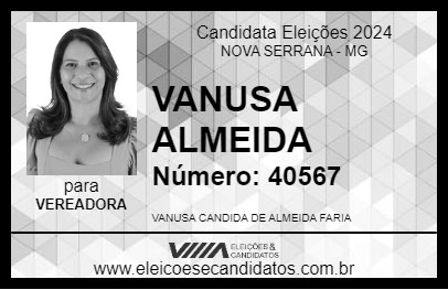 Candidato VANUSA ALMEIDA 2024 - NOVA SERRANA - Eleições