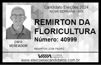 Candidato REMIRTON DA FLORICULTURA 2024 - NOVA SERRANA - Eleições