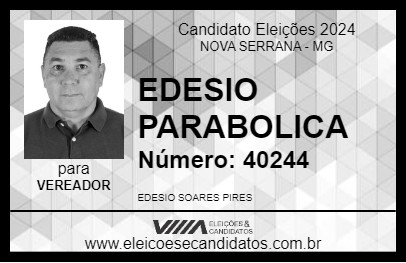 Candidato EDESIO PARABOLICA 2024 - NOVA SERRANA - Eleições