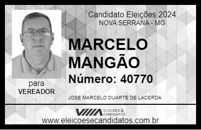 Candidato MARCELO MANGÃO 2024 - NOVA SERRANA - Eleições