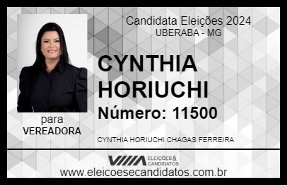 Candidato CYNTHIA HORIUCHI 2024 - UBERABA - Eleições