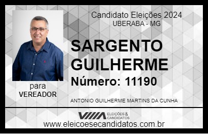 Candidato SARGENTO GUILHERME 2024 - UBERABA - Eleições