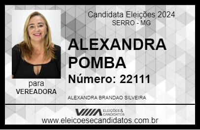 Candidato ALEXANDRA POMBA 2024 - SERRO - Eleições