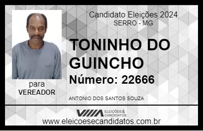 Candidato TONINHO DO GUINCHO 2024 - SERRO - Eleições