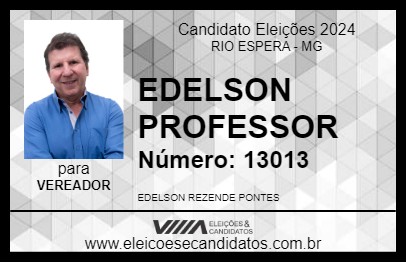 Candidato EDELSON PROFESSOR 2024 - RIO ESPERA - Eleições