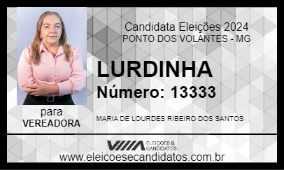 Candidato LURDINHA 2024 - PONTO DOS VOLANTES - Eleições