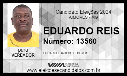 Candidato EDUARDO REIS 2024 - AIMORÉS - Eleições