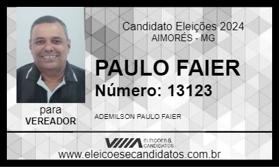 Candidato PAULO FAIER 2024 - AIMORÉS - Eleições