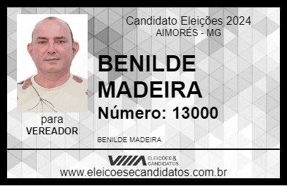 Candidato BENILDE MADEIRA 2024 - AIMORÉS - Eleições