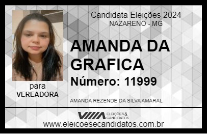 Candidato AMANDA DA GRAFICA 2024 - NAZARENO - Eleições