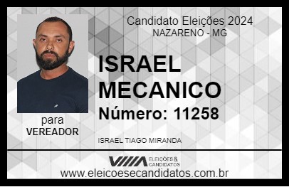 Candidato ISRAEL MECANICO 2024 - NAZARENO - Eleições