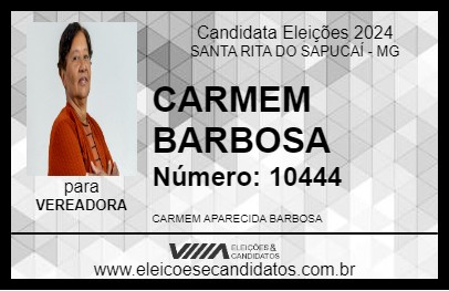 Candidato CARMEM BARBOSA 2024 - SANTA RITA DO SAPUCAÍ - Eleições