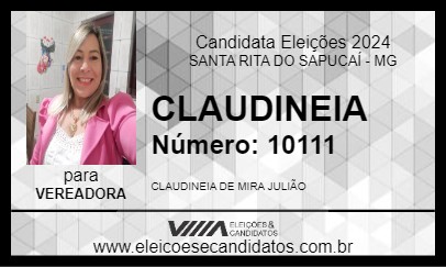 Candidato CLAUDINEIA 2024 - SANTA RITA DO SAPUCAÍ - Eleições