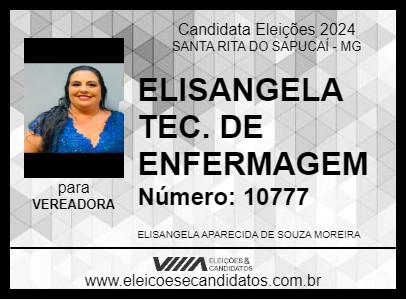 Candidato ELISANGELA  TEC. DE ENFERMAGEM 2024 - SANTA RITA DO SAPUCAÍ - Eleições