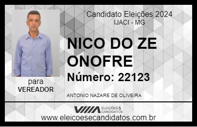 Candidato NICO DO ZE ONOFRE 2024 - IJACI - Eleições