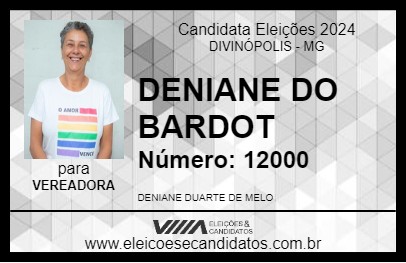 Candidato DENIANE DO BARDOT 2024 - DIVINÓPOLIS - Eleições