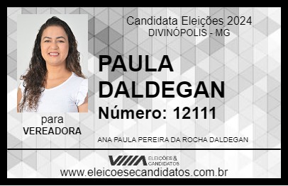 Candidato PAULA DALDEGAN 2024 - DIVINÓPOLIS - Eleições