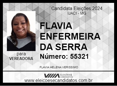 Candidato FLAVIA ENFERMEIRA DA SERRA 2024 - IJACI - Eleições