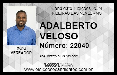 Candidato ADALBERTO  VELOSO 2024 - RIBEIRÃO DAS NEVES - Eleições