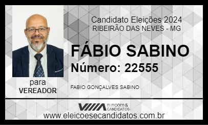 Candidato FÁBIO SABINO 2024 - RIBEIRÃO DAS NEVES - Eleições