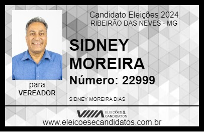 Candidato SIDNEY MOREIRA 2024 - RIBEIRÃO DAS NEVES - Eleições