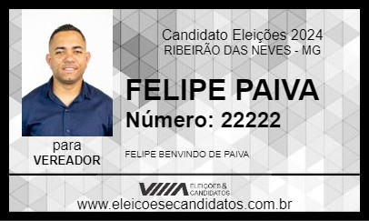 Candidato FELIPE PAIVA 2024 - RIBEIRÃO DAS NEVES - Eleições