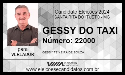 Candidato GESSY DO TAXI 2024 - SANTA RITA DO ITUETO - Eleições