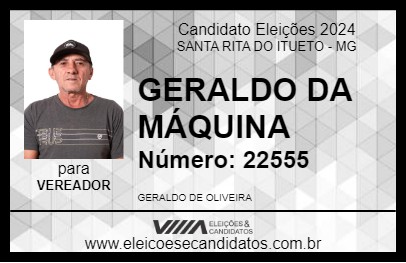 Candidato GERALDO DA MÁQUINA 2024 - SANTA RITA DO ITUETO - Eleições