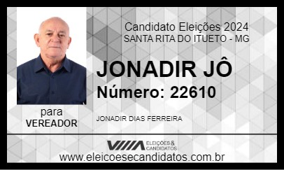 Candidato JONADIR  JÔ 2024 - SANTA RITA DO ITUETO - Eleições