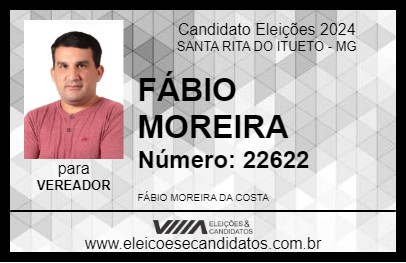 Candidato FÁBIO MOREIRA 2024 - SANTA RITA DO ITUETO - Eleições