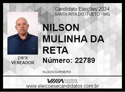 Candidato NILSON   MULINHA DA RETA 2024 - SANTA RITA DO ITUETO - Eleições