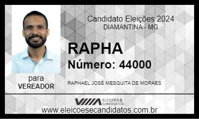 Candidato RAPHA 2024 - DIAMANTINA - Eleições