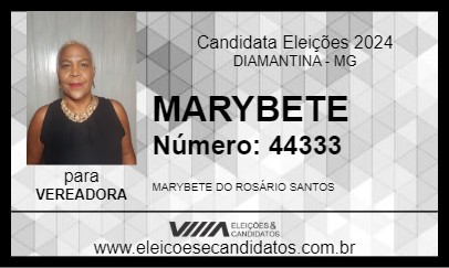 Candidato MARYBETE 2024 - DIAMANTINA - Eleições