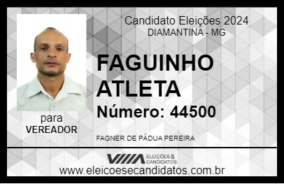 Candidato FAGUINHO ATLETA 2024 - DIAMANTINA - Eleições