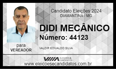 Candidato DIDI MECÂNICO 2024 - DIAMANTINA - Eleições