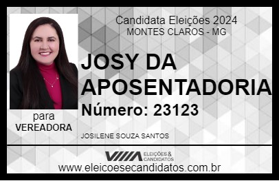 Candidato JOSY DA APOSENTADORIA 2024 - MONTES CLAROS - Eleições