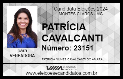 Candidato PATRÍCIA CAVALCANTI 2024 - MONTES CLAROS - Eleições