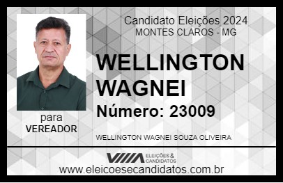 Candidato WELLINGTON WAGNEI 2024 - MONTES CLAROS - Eleições