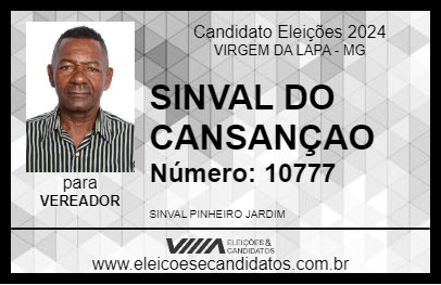 Candidato SINVAL DO CANSANÇAO 2024 - VIRGEM DA LAPA - Eleições