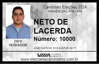 Candidato NETO DE LACERDA 2024 - VIRGEM DA LAPA - Eleições