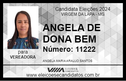 Candidato ANGELA DE DONA BEM 2024 - VIRGEM DA LAPA - Eleições