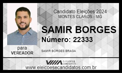 Candidato SAMIR BORGES 2024 - MONTES CLAROS - Eleições