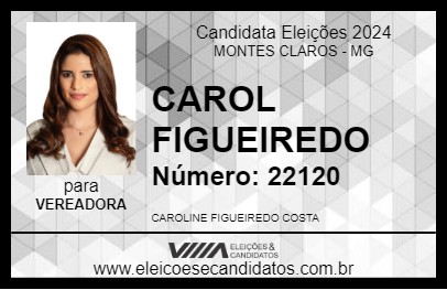 Candidato CAROL FIGUEIREDO 2024 - MONTES CLAROS - Eleições