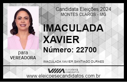 Candidato IMACULADA XAVIER 2024 - MONTES CLAROS - Eleições