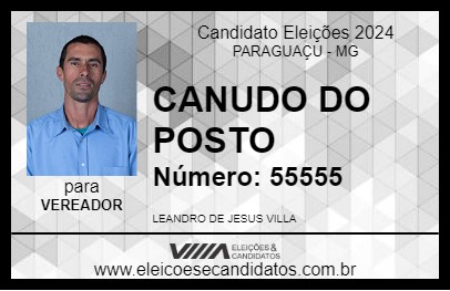 Candidato CANUDO DO POSTO 2024 - PARAGUAÇU - Eleições