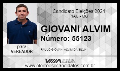 Candidato GIOVANI ALVIM 2024 - PIAU - Eleições