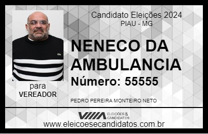 Candidato NENECO DA AMBULANCIA 2024 - PIAU - Eleições